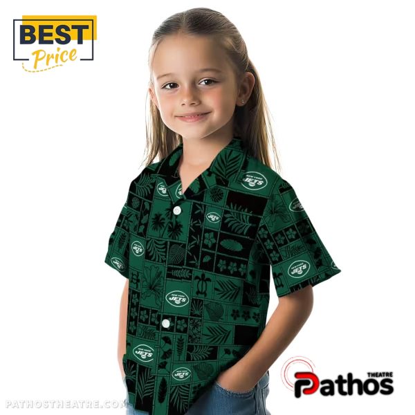 New York Jets Tropical Patchwork Hawaiian Shirt