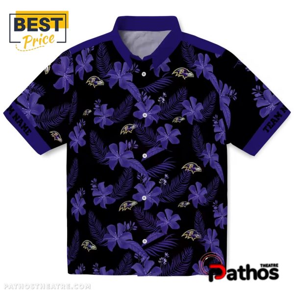 Personalized Baltimore Ravens Botanical Hawaiian Shirt