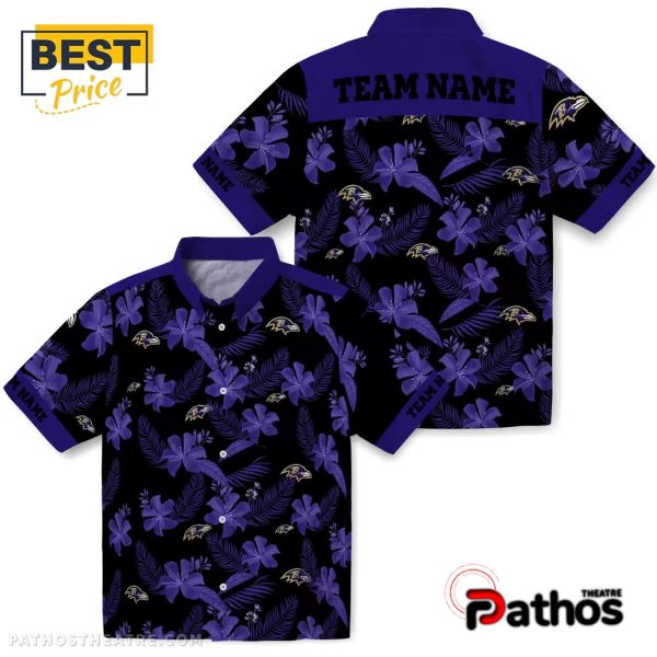 Personalized Baltimore Ravens Botanical Hawaiian Shirt