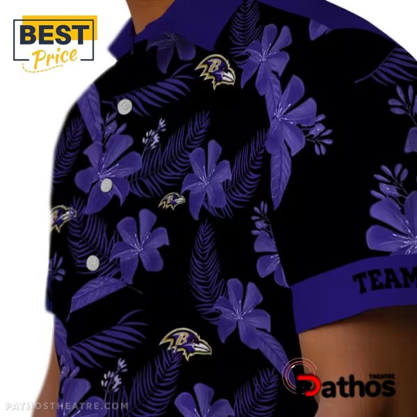 Personalized Baltimore Ravens Botanical Hawaiian Shirt