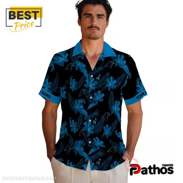 Personalized Carolina Panthers Botanical Hawaiian Shirt