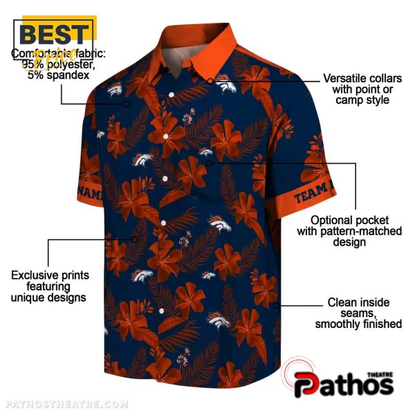 Personalized Denver Broncos Botanical Hawaiian Shirt