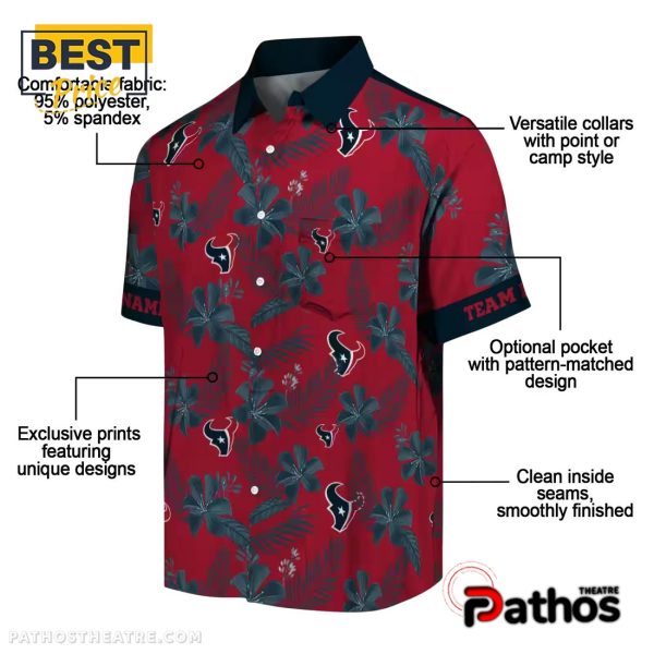 Personalized Houston Texans Botanical Hawaiian Shirt