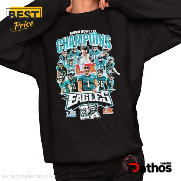 Philadelphia Eagles 2X Super Bowl 2025 T-Shirt