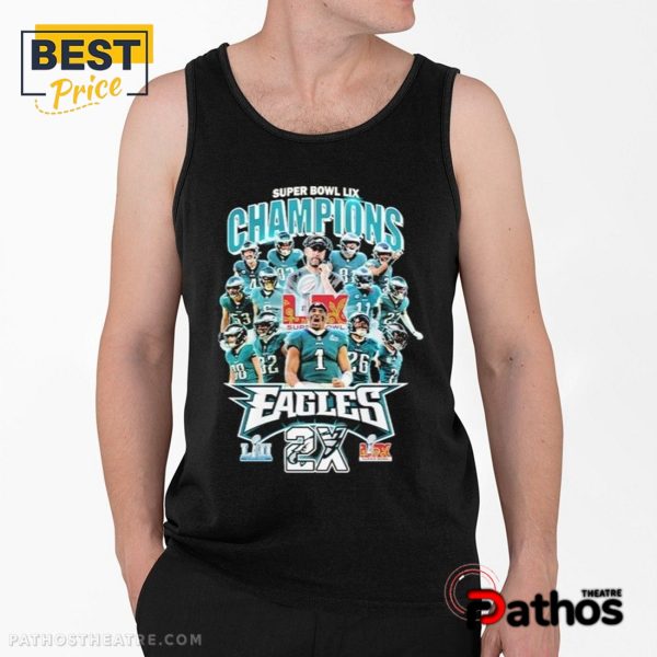 Philadelphia Eagles 2X Super Bowl 2025 T-Shirt