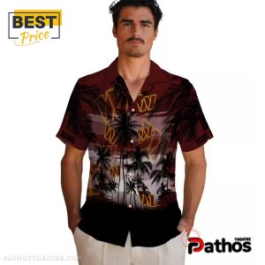 washington commanders sunset scene burgundy hawaiian shirt 2 uFv4Q