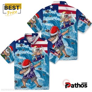 baltimore ravens surfing santa hawaiian shirt 3 RFkHV