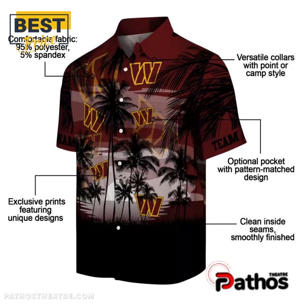 Washington Commanders Sunset Scene Burgundy Hawaiian Shirt