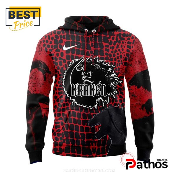 2025 Seattle Kraken x Godzilla Hoodie, Cap