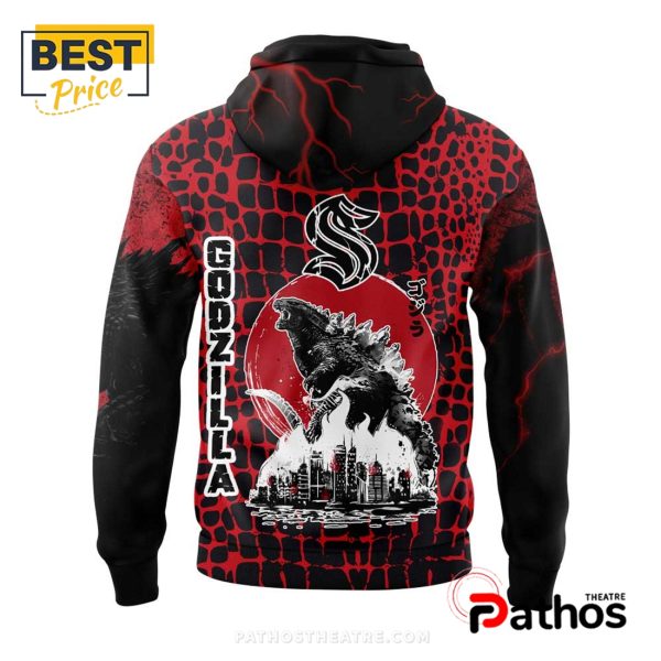 2025 Seattle Kraken x Godzilla Hoodie, Cap