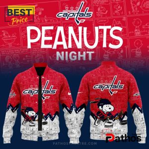 Washington Capitals 75th Anniversary Peanuts Red Baseball Jacket