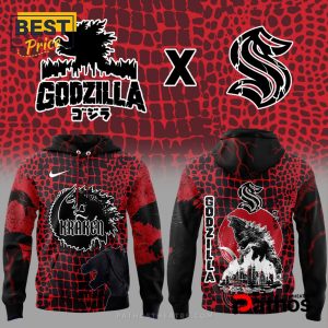 2025 Seattle Kraken x Godzilla Hoodie, Cap