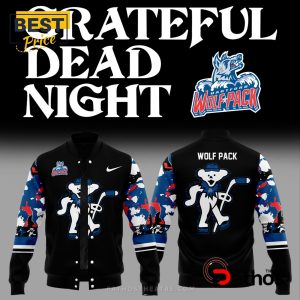 Hartford Wolf Pack Grateful Dead Night Black Baseball Jacket