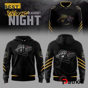 Toledo Walleye Bone Fish Blackout Night Hoodie, Cap