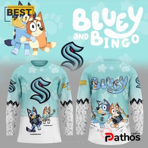 Seattle Kraken NHL Bluey and Bingo Hockey Jersey