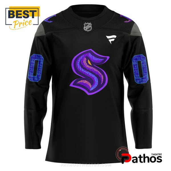 Custom NHL Seattle Kraken Black Hockey History Hockey Jersey