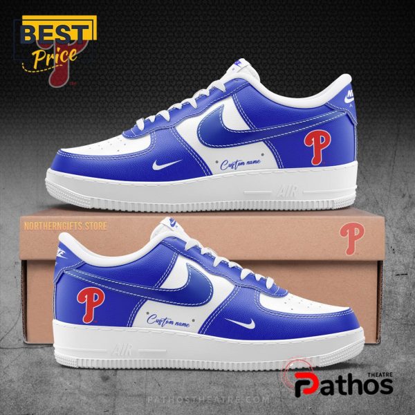 MLB Philadelphia Phillies Custom Blue Air Force 1 Sneakers