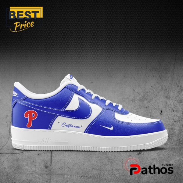 MLB Philadelphia Phillies Custom Blue Air Force 1 Sneakers