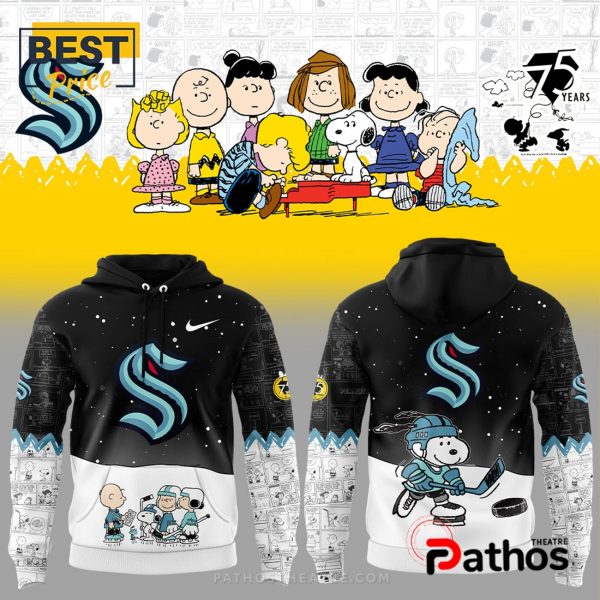 NHL Seattle Kraken Anniversary of Peanuts Hoodie, Cap