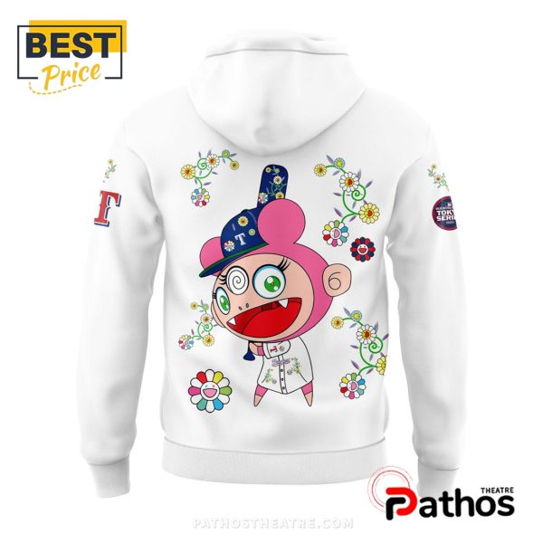 Texas Rangers Tokyo Series White Flower Hoodie