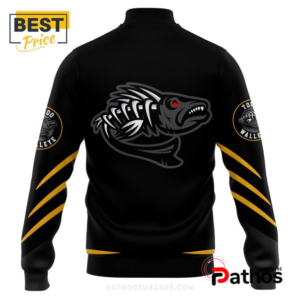 Toledo Walleye Bone Fish Blackout Night Baseball Jacket