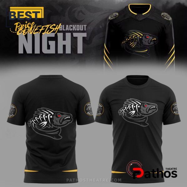 Toledo Walleye Bone Fish Blackout Night Hoodie