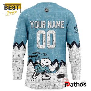 custom seattle kraken nhl anniversary of peanuts hockey jersey 3 qzPeG
