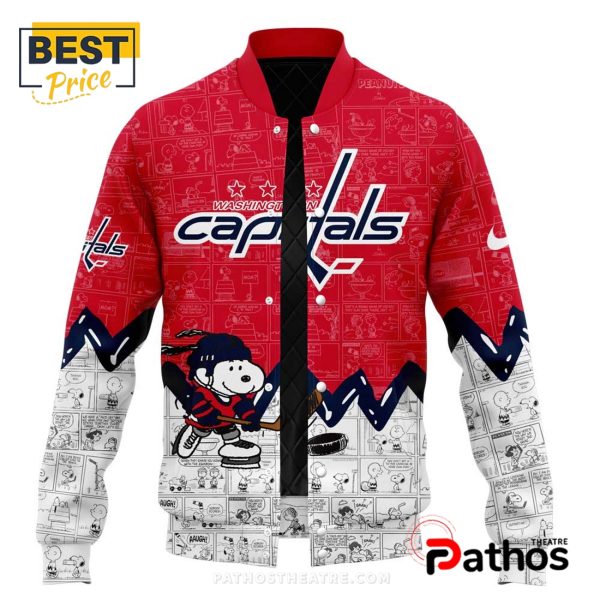 Washington Capitals 75th Anniversary Peanuts Red Baseball Jacket