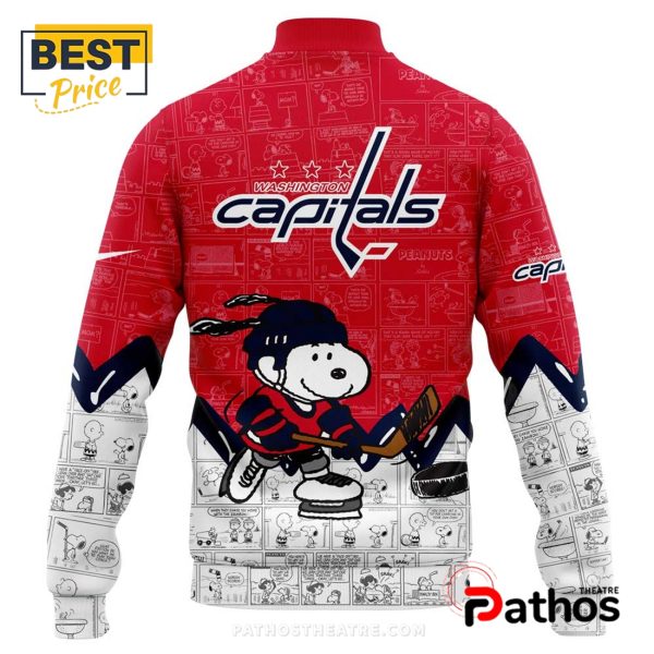 Washington Capitals 75th Anniversary Peanuts Red Baseball Jacket