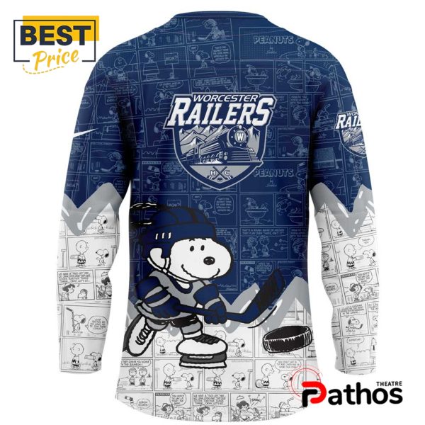 Worcester Railers Anniversary Peanuts Night Hockey Jersey