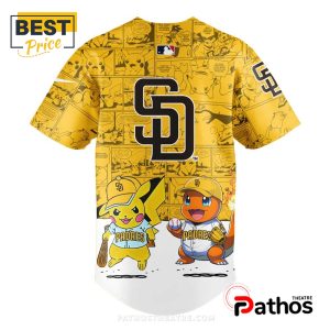 san diego padres x pokemon go yellow baseball jersey 3 soQYe