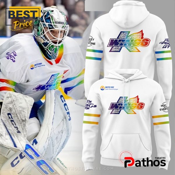 Kalamazoo Wings Tonight’s Rainbow Ice White Hoodie