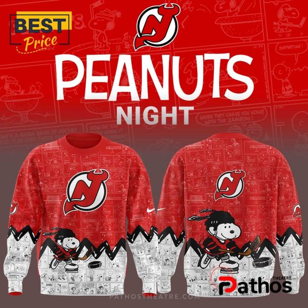 New Jersey Devils 2025 Peanuts Night Hoodie