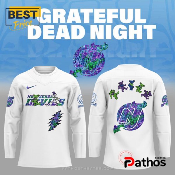 New Jersey Devils Grateful Dead Night White Hockey Jersey
