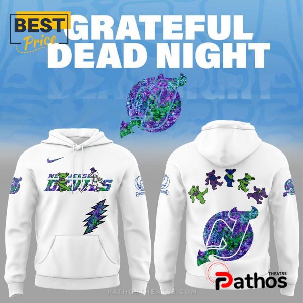 New Jersey Devils Grateful Dead Night White Hoodie And Jogger