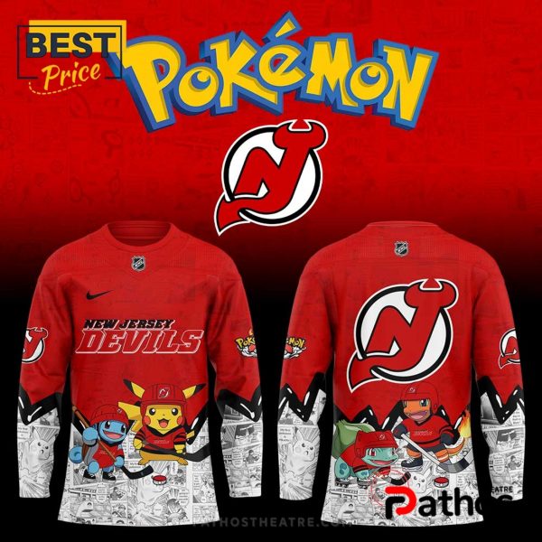 New Jersey Devils x Pokémon Red Hockey Jersey