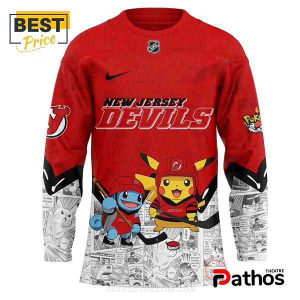 New Jersey Devils x Pokémon Red Hockey Jersey