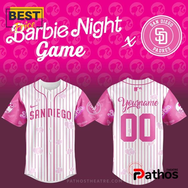 Personalized San Diego Padres x Barbie Night Game Baseball Jersey