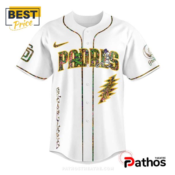 San Diego Padres Grateful Dead Night White Baseball Jersey