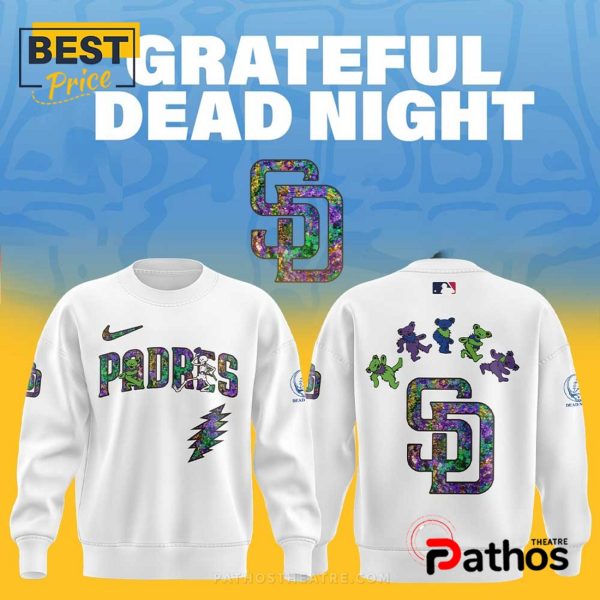 San Diego Padres Grateful Dead Night White Hoodie