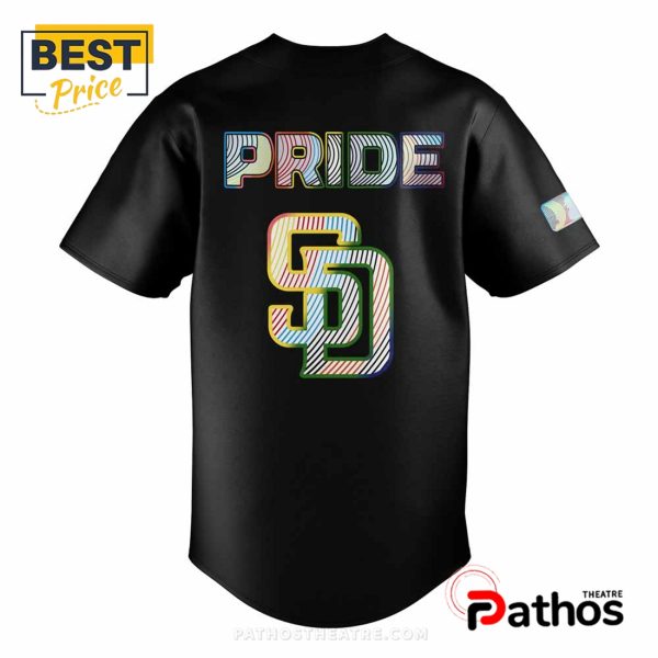 San Diego Padres LGBTQ Pride Night Black Baseball Jersey