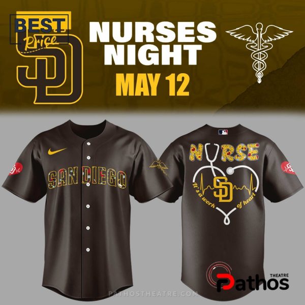 San Diego Padres Nurses Appreciation Brown Baseball Jersey
