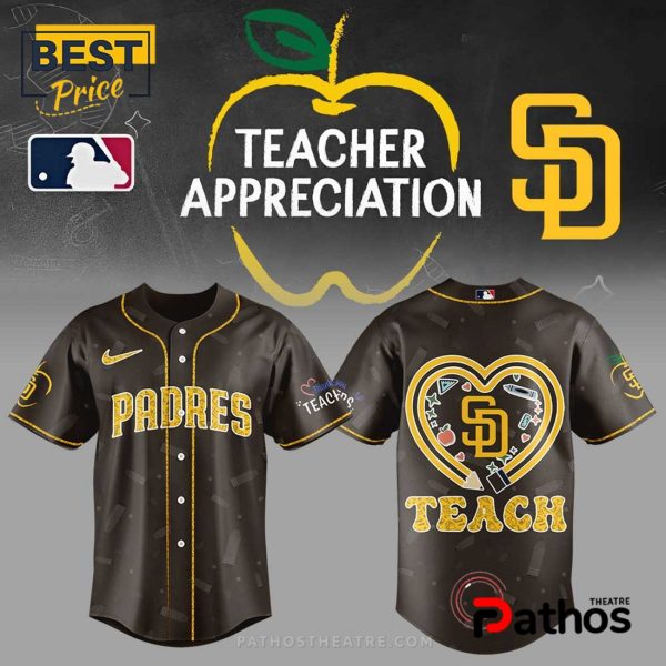 San Diego Padres Teacher Appreciation Brown Baseball Jersey
