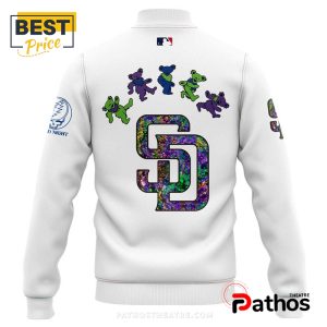 san diego padres grateful dead night white baseball jacket 3 INNZ9