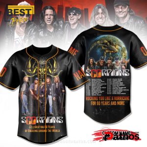 Scorpions 80 Years Of Rocking Around The World Baseball Jersey