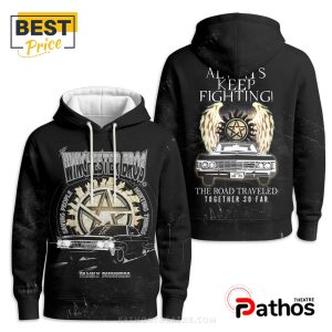 supernatural always keep fighting black hoodie 3 VaOOj