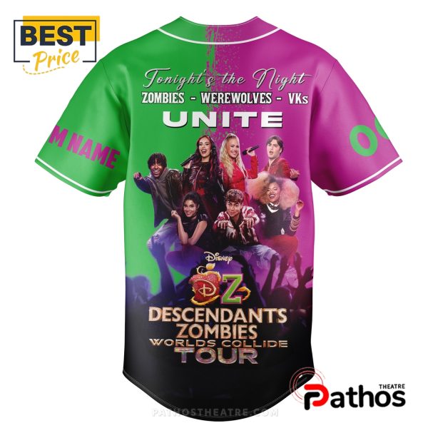 Descendants Zombies Worlds Collide Tour 2025 Baseball Jersey