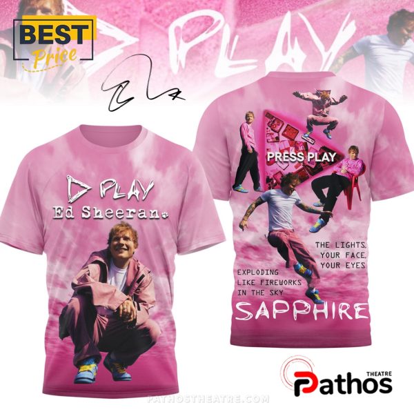 Sapphire Ed Sheeran Press Play Signatures Pink Hoodie