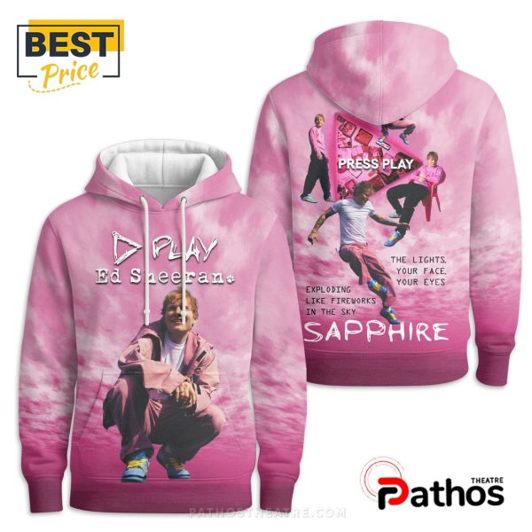 Sapphire Ed Sheeran Press Play Signatures Pink Hoodie