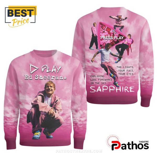 Sapphire Ed Sheeran Press Play Signatures Pink Hoodie